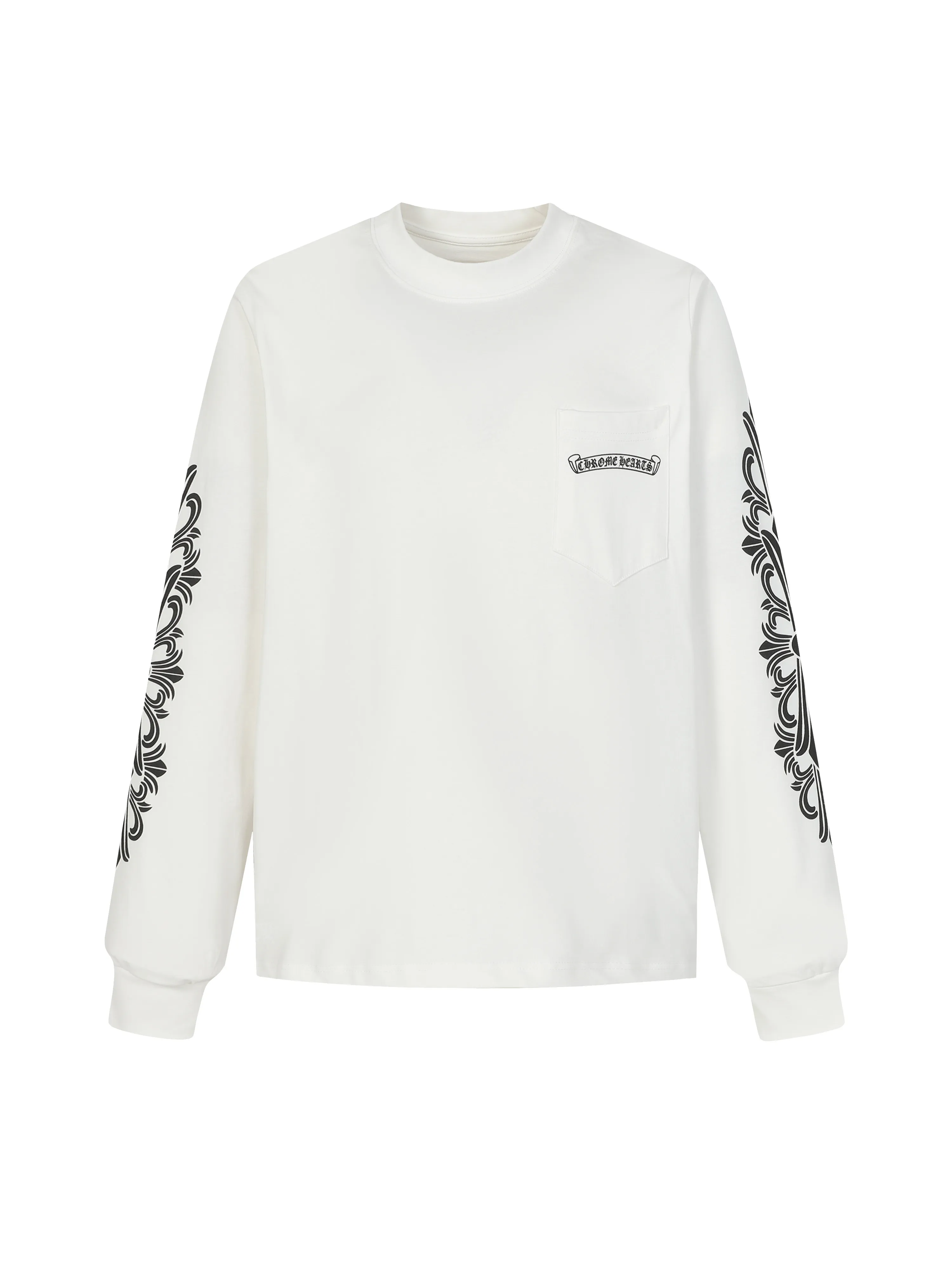 🅿️270 Come Hearts/Kro Heart Sanskrit Sword Printed Long Sleeve, great for autumn and winter! Chest pockets, high weight threads on collar and cuffs, custom woven and dyed 280g double yarn pure cotton fabric, washed anti-counterfeiting tags and other auxiliary labels are all in the correct version, super conspicuous, super pretty, super stylish, same style for men and women! The overall upper body highlights fashion and individuality, and it is a recommended T-shirt for couples to wear together!! Color: black/white Size: XS-L